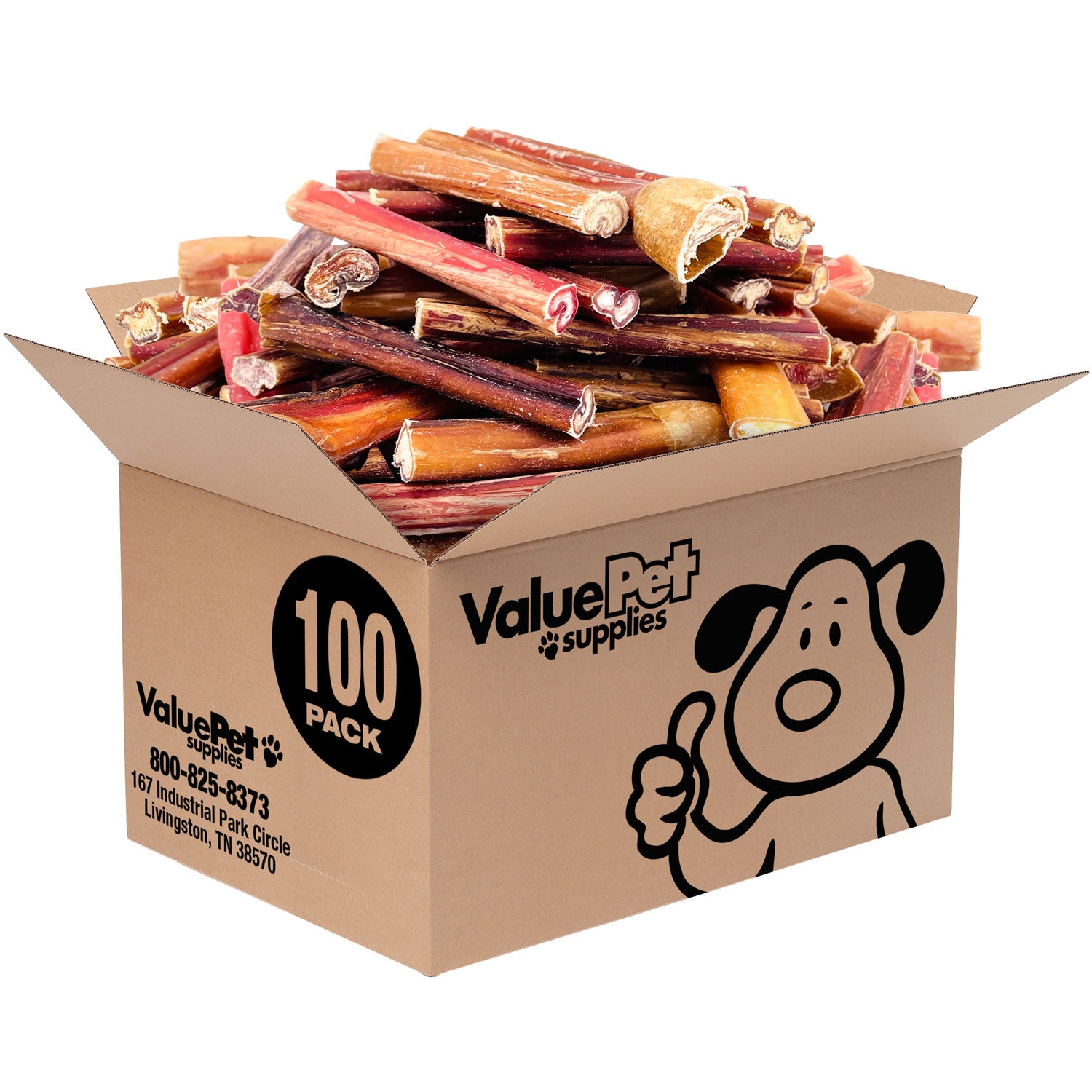 ValueBull Bully Sticks for Dogs, Medium 4-6 Inch, Varied Shapes, 100 Count Bulk Pack - Medium - 100 Pieces