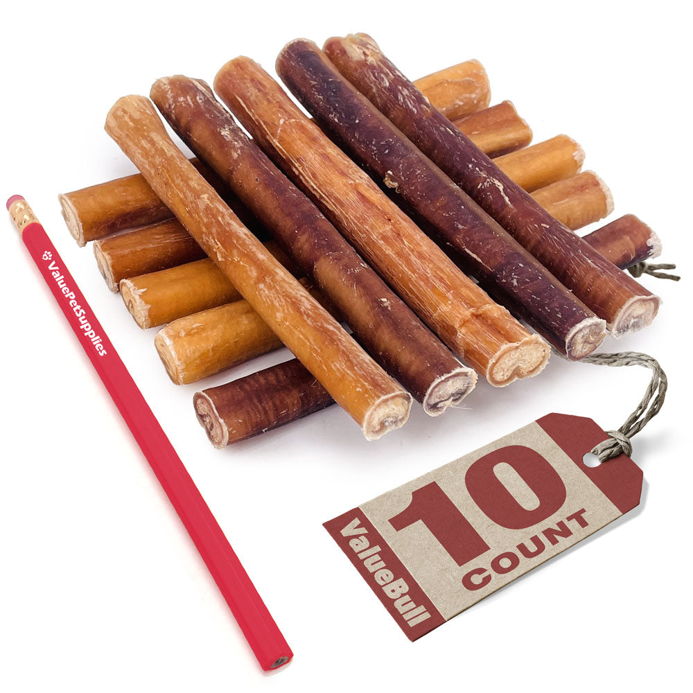 ValueBull Bully Sticks For Dogs, Thick 6 Inch, 10 Count