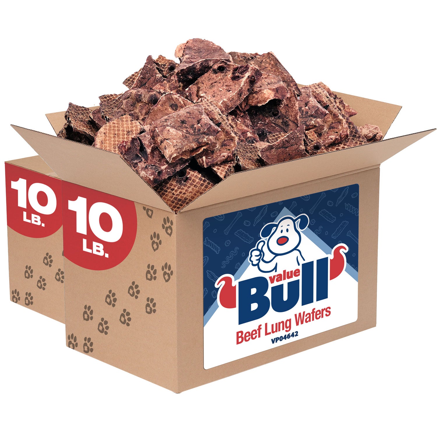 ValueBull Beef Lung Wafers, Premium 20 Pounds BULK PACK