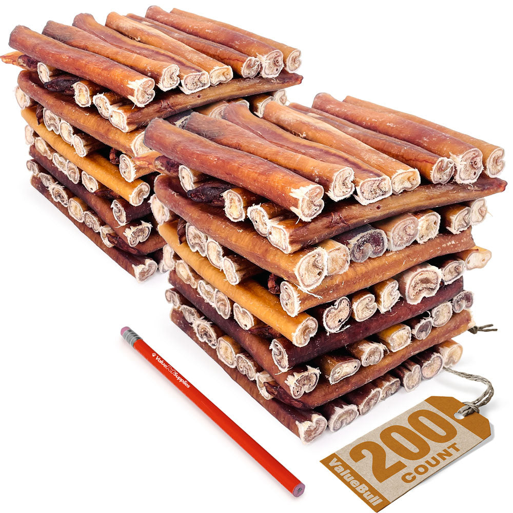 ValueBull USA Bully Sticks, Jumbo 6 Inch, 200 Count BULK PACK