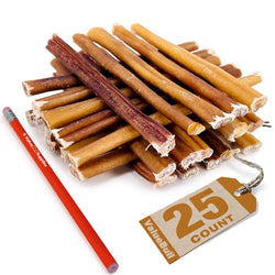 ValueBull USA Bully Sticks for Small Dogs, Thin 6 Inch, 25 Count