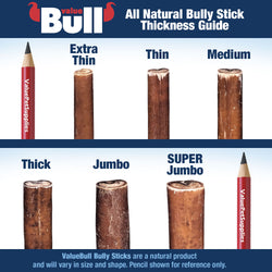 ValueBull USA Bully Sticks for Small Dogs, Thin 6 Inch, 25 Count