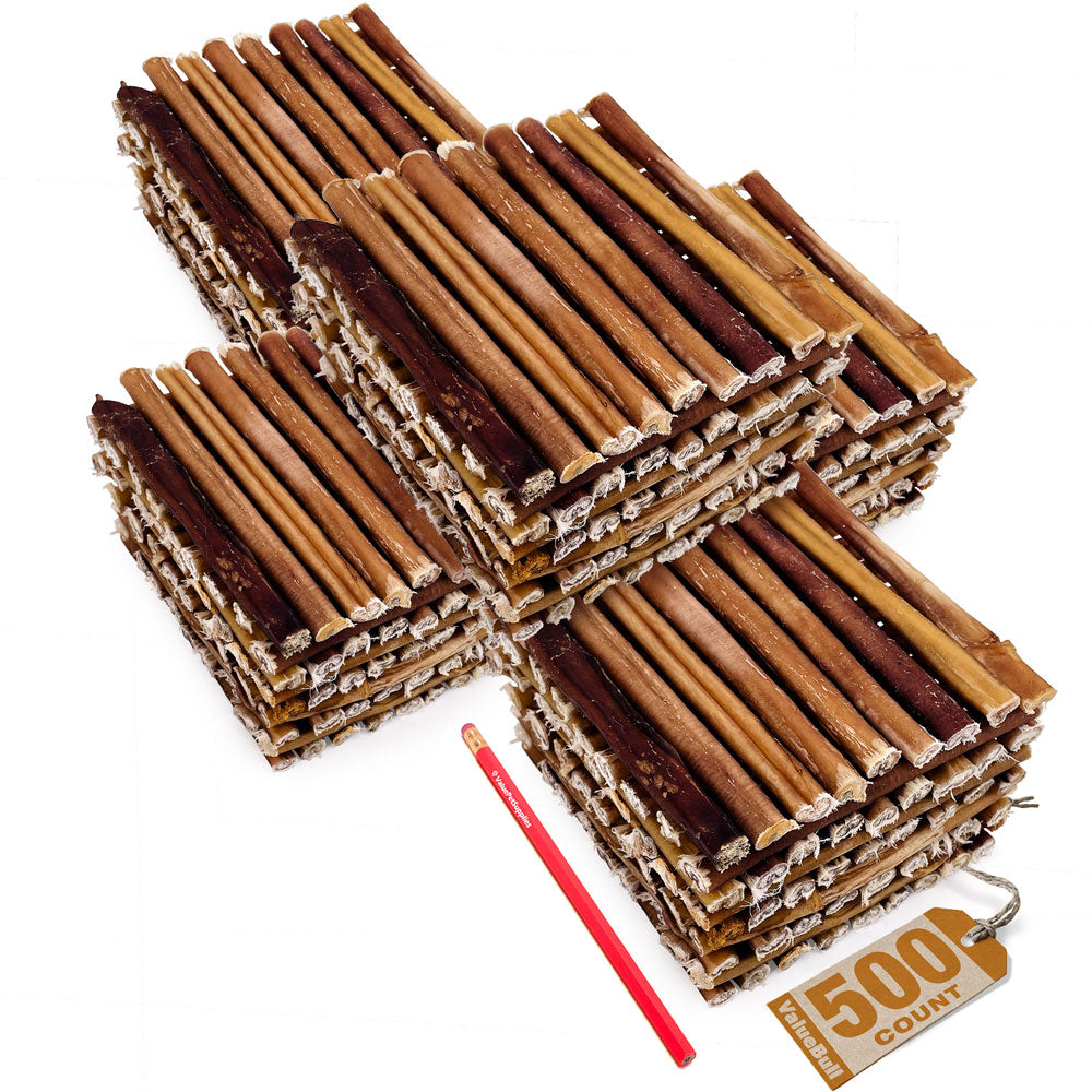 ValueBull USA Bully Sticks for Small Dogs, Extra Thin 6 Inch, 400 Count WHOLESALE PACK