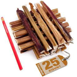 ValueBull USA Bully Sticks for Small Dogs, Extra Thin 6 Inch, 25 Count