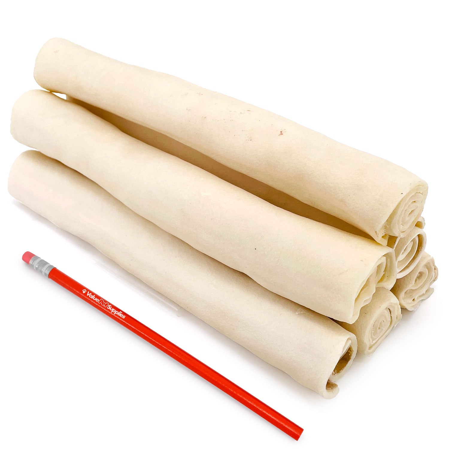 ValueBull USA Retriever Rolls, Premium Rawhide, Thick 10 Inch, 50 Count BULK PACK