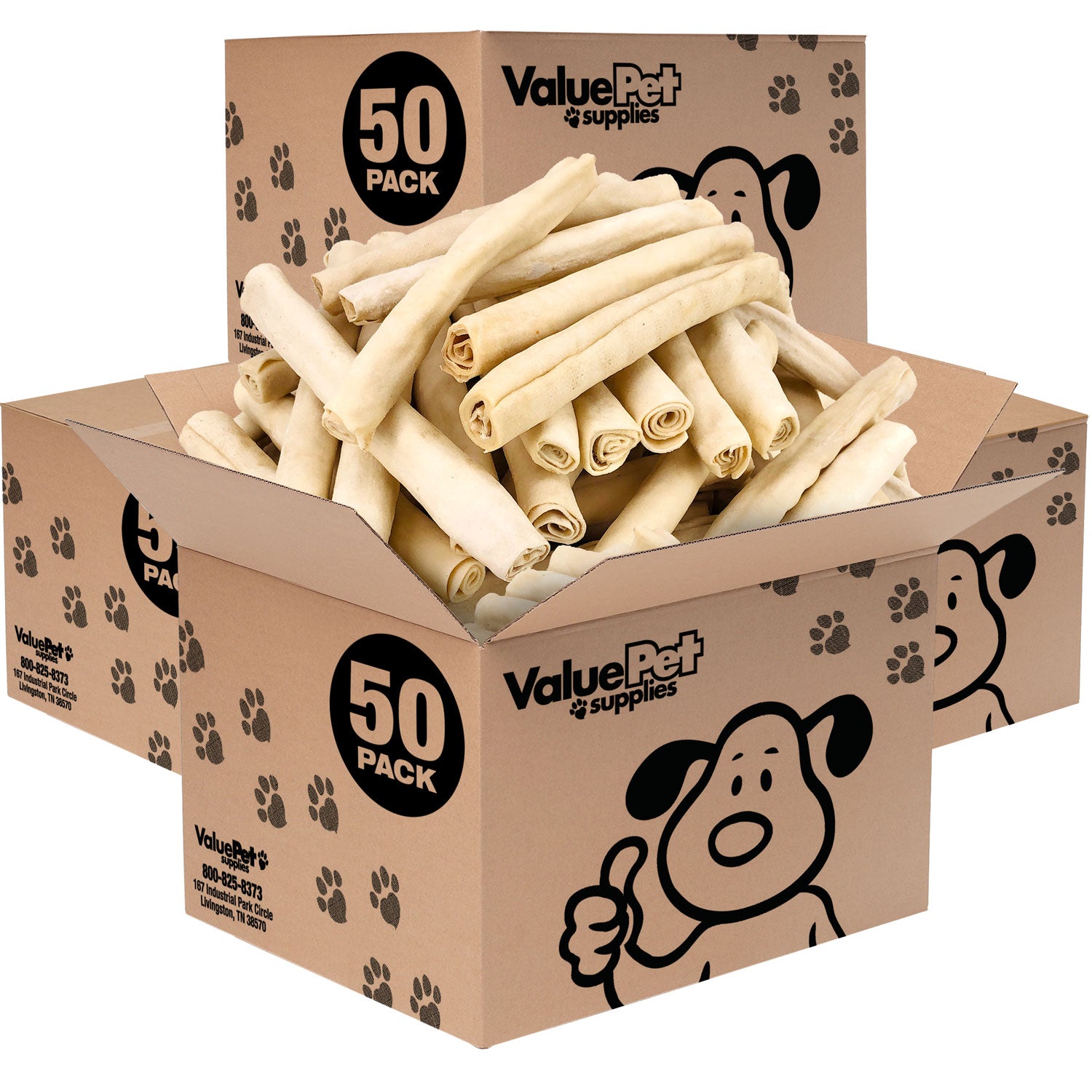 ValueBull USA Retriever Rolls, Premium Rawhide, Thick 10 Inch, 200 Count BULK PACK