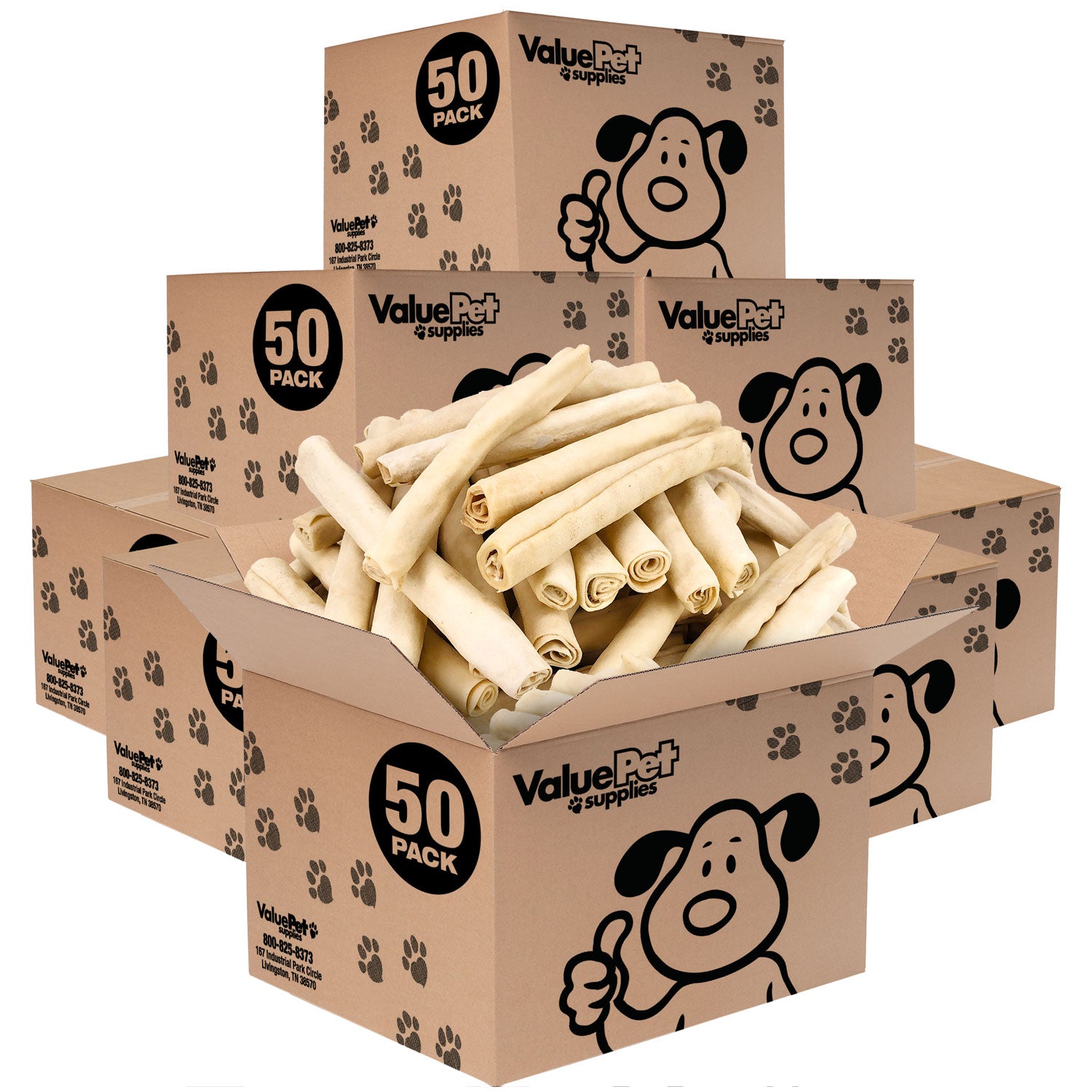 ValueBull USA Retriever Rolls, Premium Rawhide, Thick 10 Inch, 400 Count WHOLESALE PACK