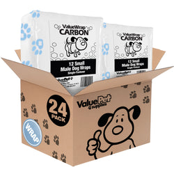 ValueWrap Male Wraps, Disposable Dog Diapers, Carbon, 1-Tab Small, 24 Count