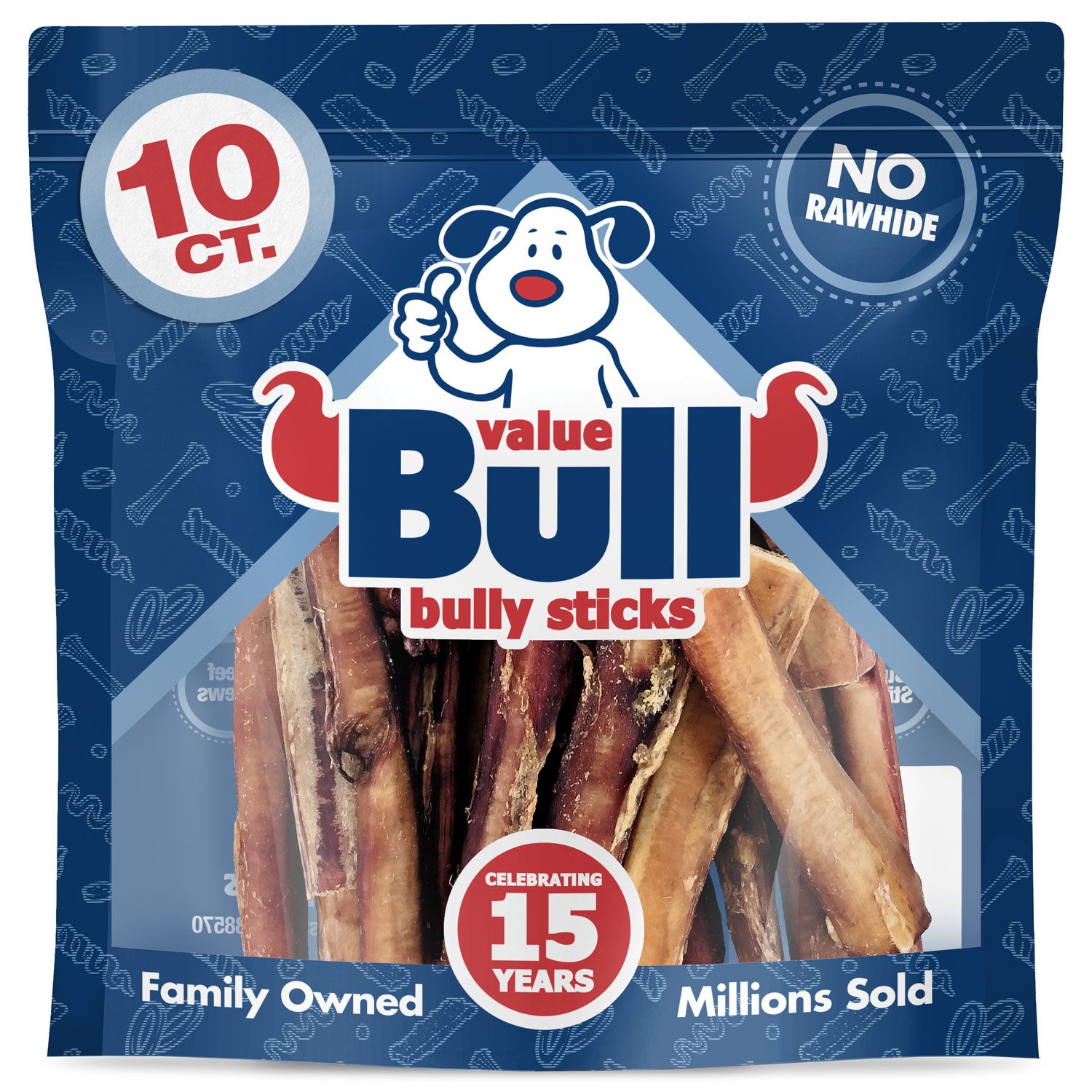 ValueBull Bully Sticks for Dogs, Varied Shapes, Super Jumbo 4-6 Inch, 10 Count