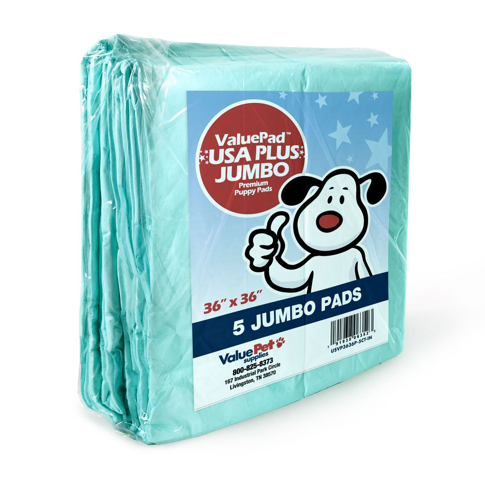 ValuePad USA Plus Puppy Pads, Jumbo 36x36 Inch, 5 Count