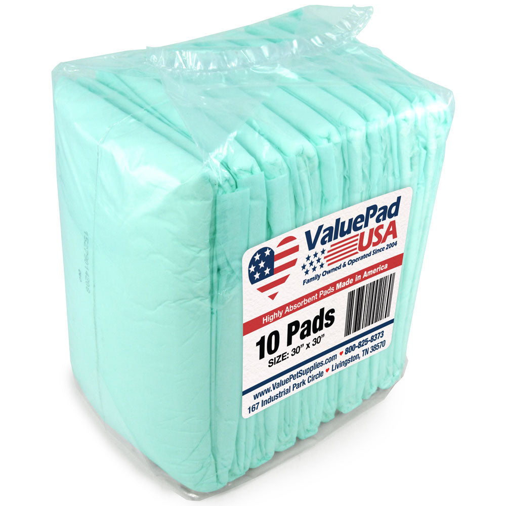 ValuePad USA Puppy Pads, Large 30x30 Inch, 10 Count