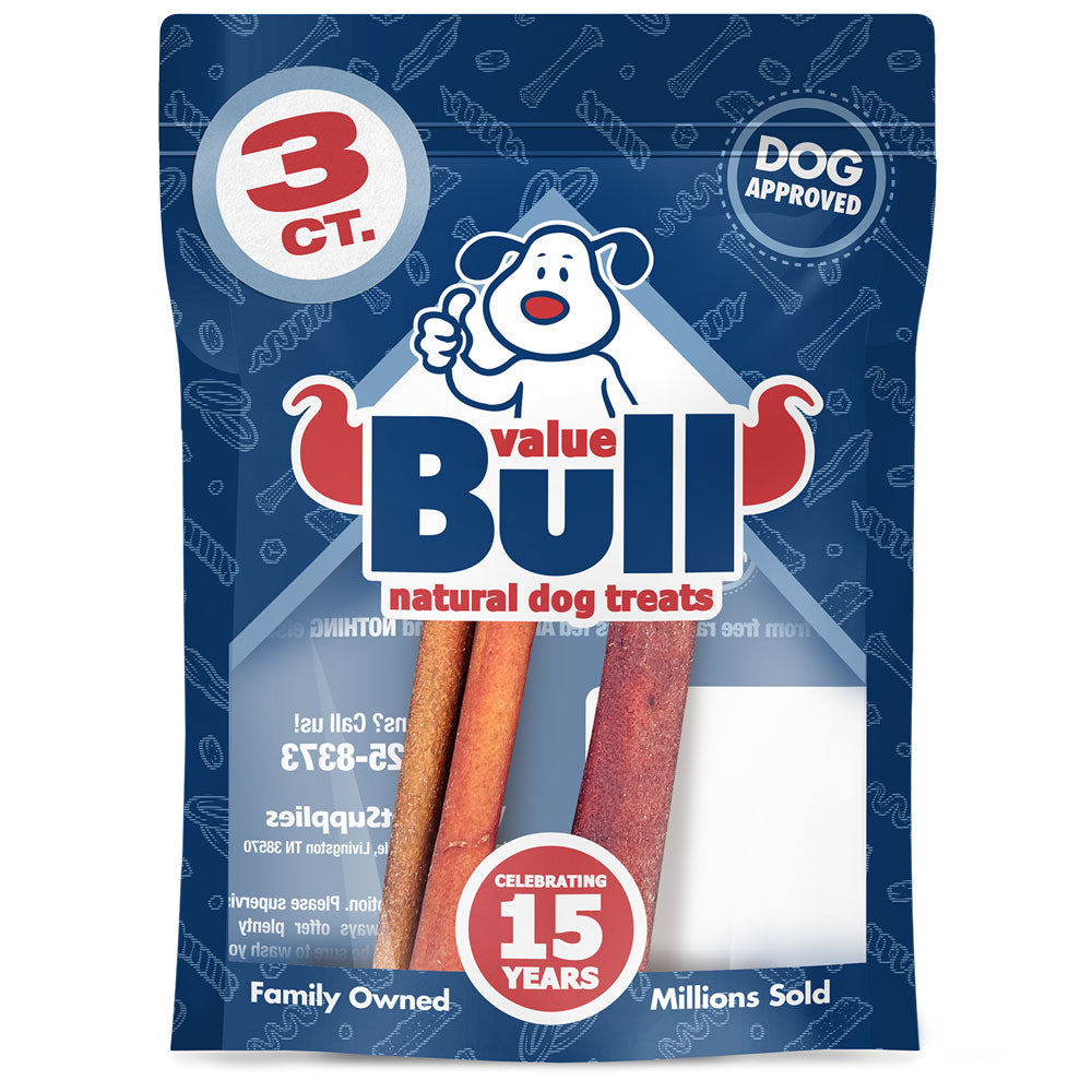 ValueBull USA Collagen Sticks, Premium Beef Dog Chews, Medium 6 Inch, 3 Count (SAMPLE PACK)