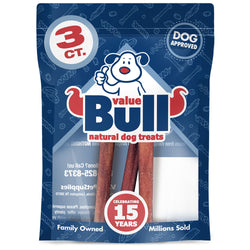 ValueBull USA Collagen Sticks, Premium Beef Dog Chews, Thick 6 Inch, 3 Count (SAMPLE PACK)