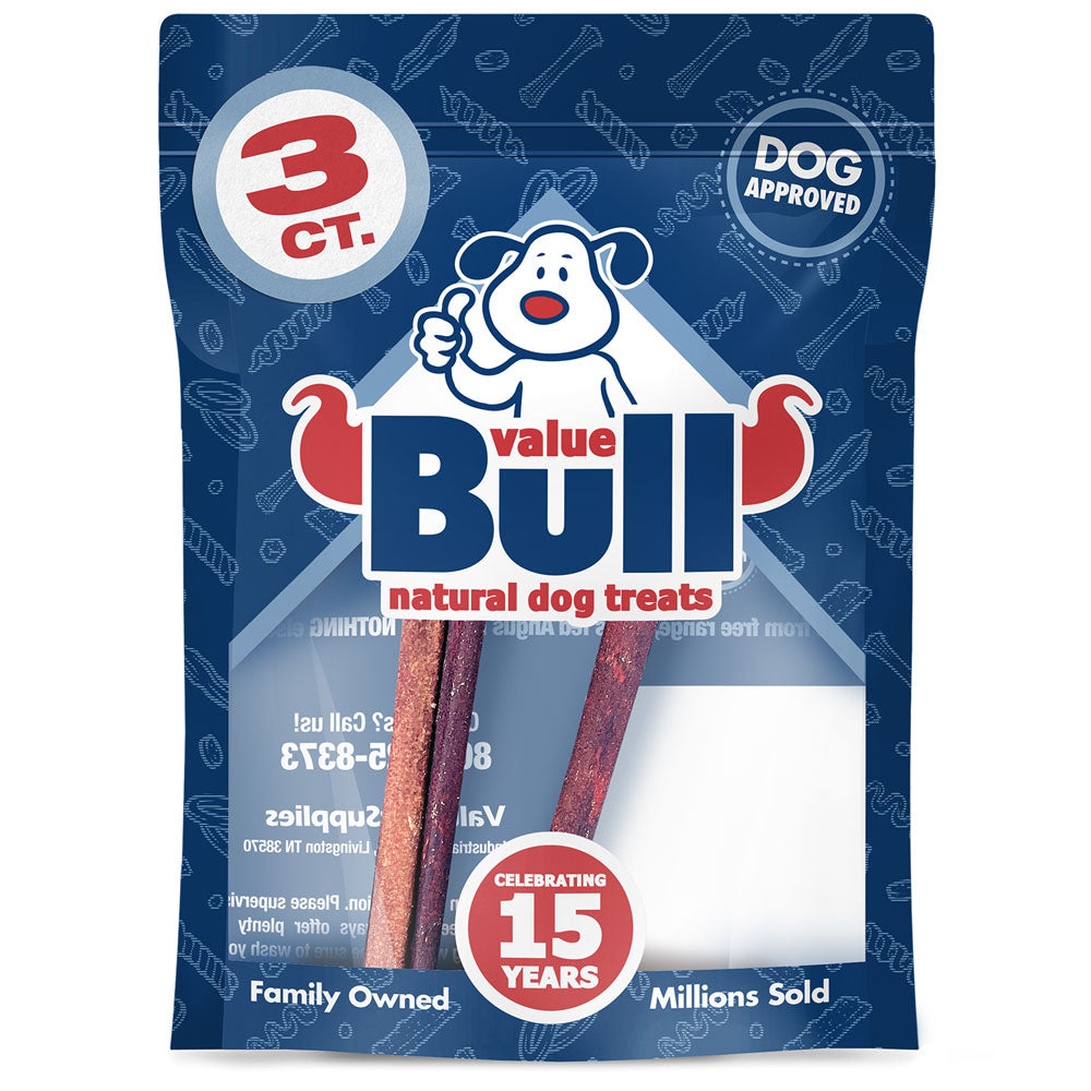 ValueBull USA Collagen Sticks, Premium Beef Dog Chews, Extra Thin 6 Inch, 3 ct (SAMPLE PACK)