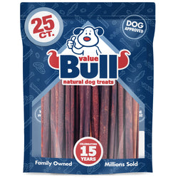 ValueBull USA Collagen Sticks, Premium Beef Dog Chews, Medium 12 Inch, 25 Count