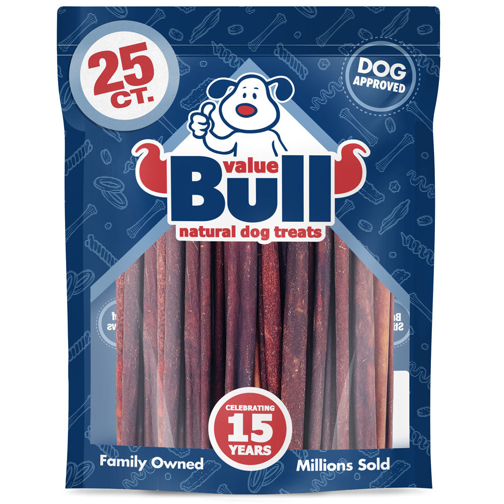 ValueBull USA Collagen Sticks, Premium Beef Dog Chews, Medium 12 Inch, 25 Count