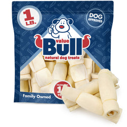 ValueBull Cheek Rolls, Premium Beef Dog Chews, Varied Shapes, 1 Pound