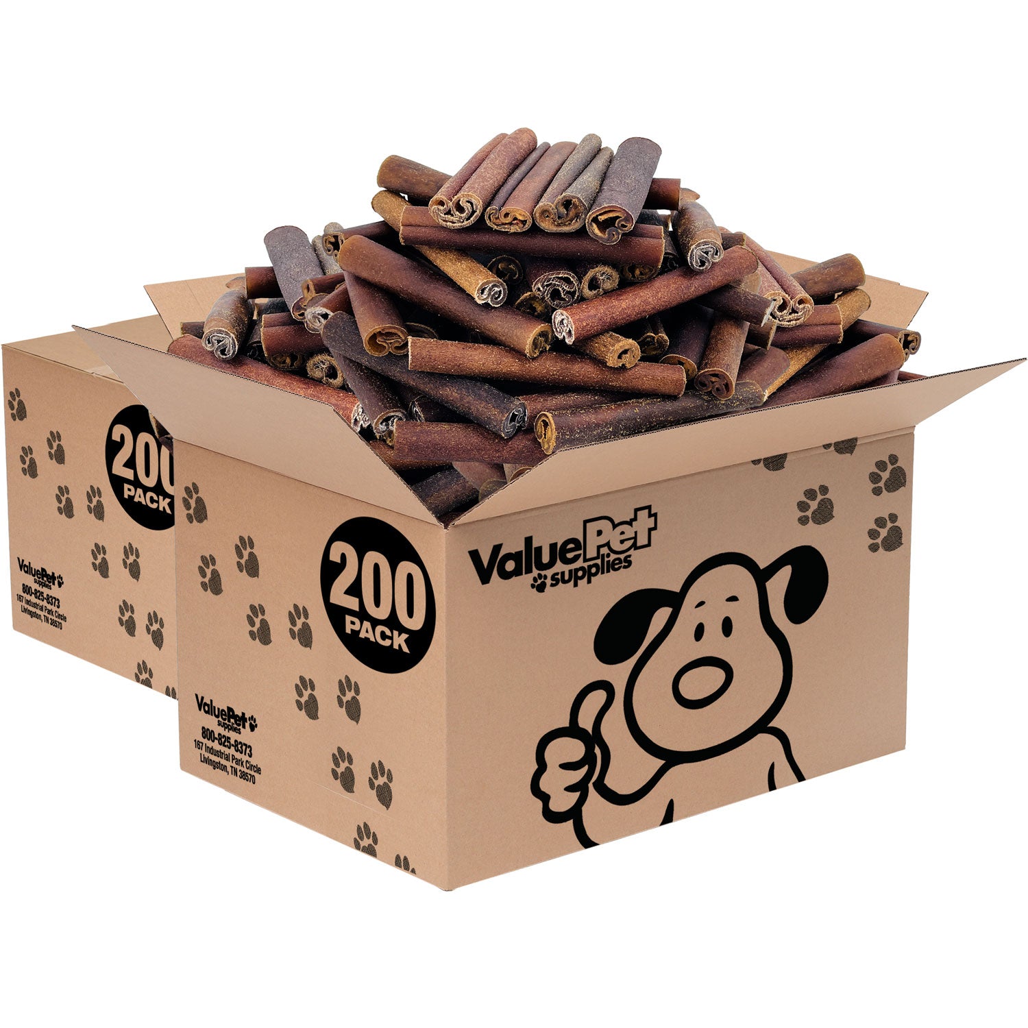 ValueBull USA Collagen Sticks, Bully Sticks & Rawhide Alternative, Super Jumbo 6 in, 400ct WHOLESALE PACK