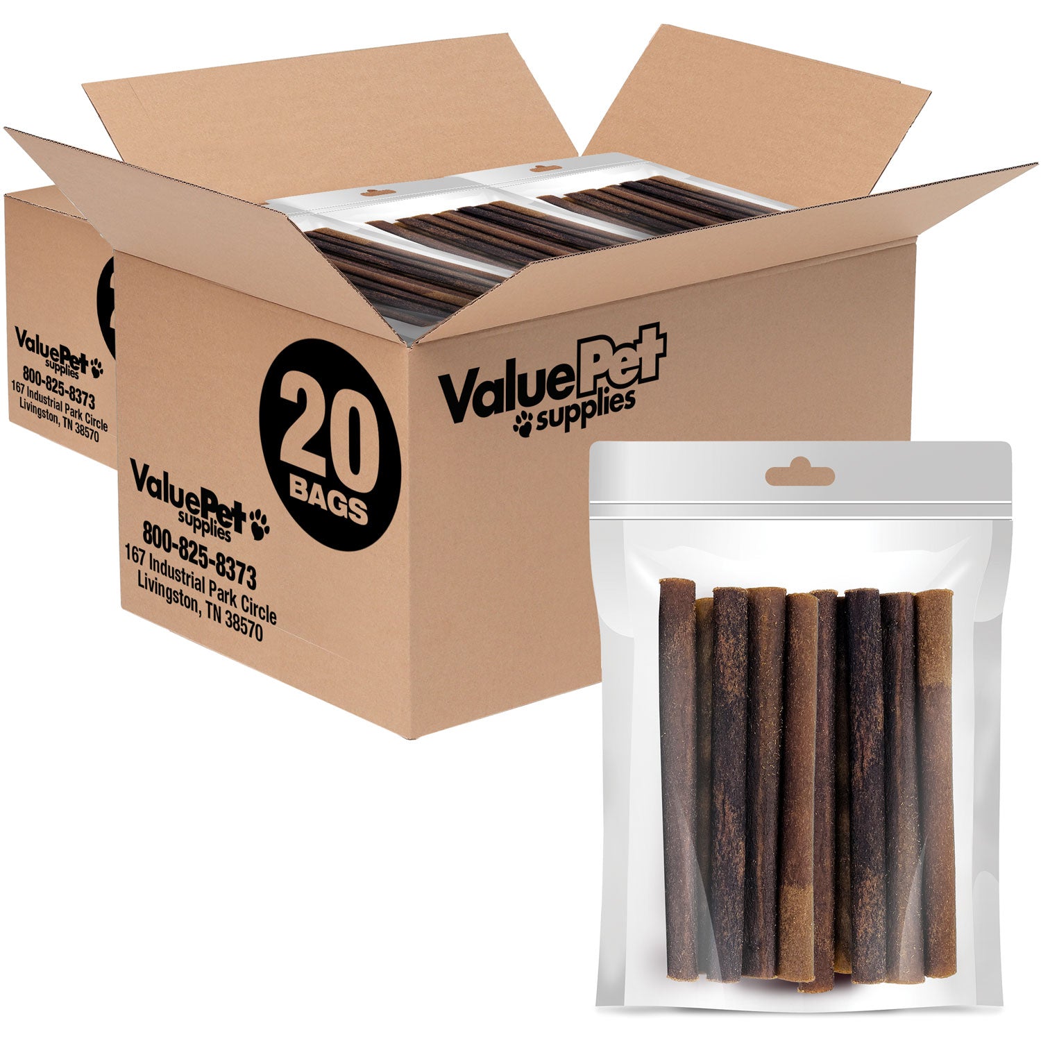 ValueBull USA Collagen Sticks For Dogs, Bully Sticks & Rawhide Alternative, Medium 6 Inch, 400 Count RESALE PACKS (40 x 10 Count)