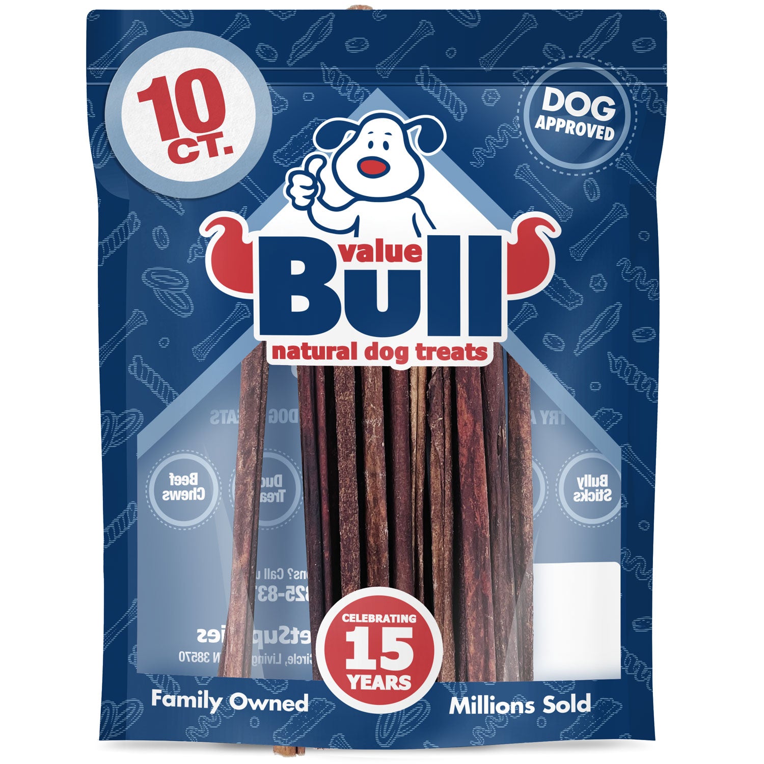 ValueBull Collagen Sticks, Beef Small Dog Chews, Extra Thin 12 Inch, 10 Count