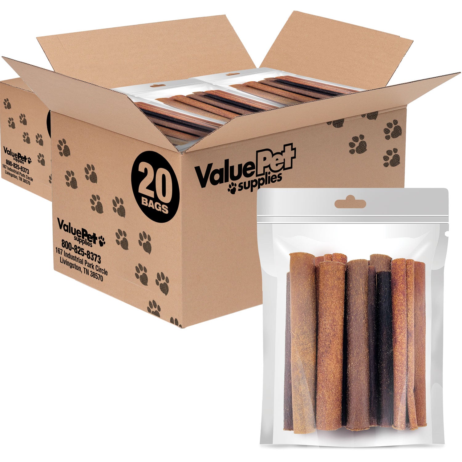 ValueBull USA Collagen Sticks For Dogs, Bully Sticks & Rawhide Alternative, Jumbo 6 Inch, 400 Count RESALE PACKS (40 x 10 Count)