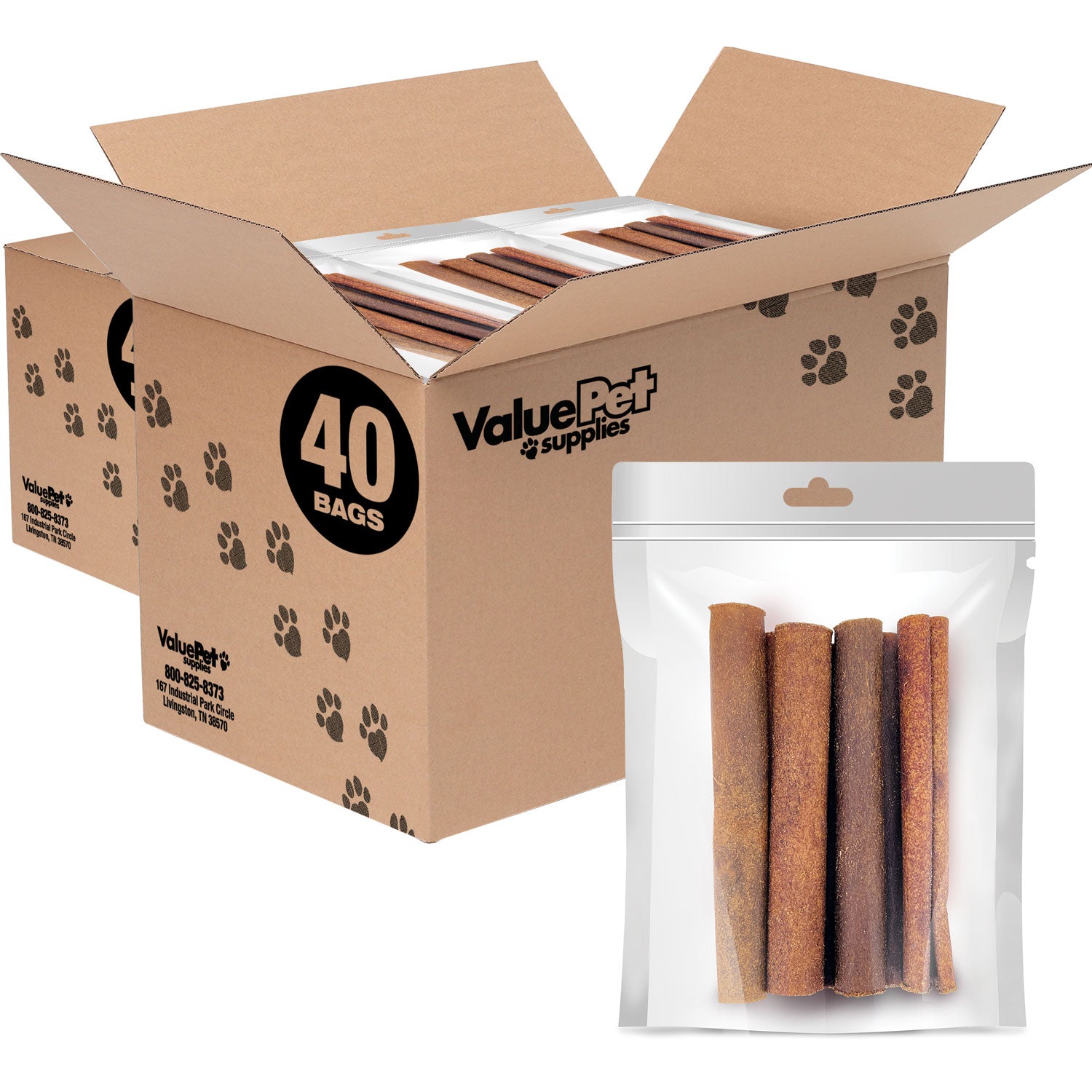 ValueBull USA Collagen Sticks, Premium Beef Dog Chews, Jumbo 6 Inch, 400 Count RESALE PACKS (80 x 5 Count)