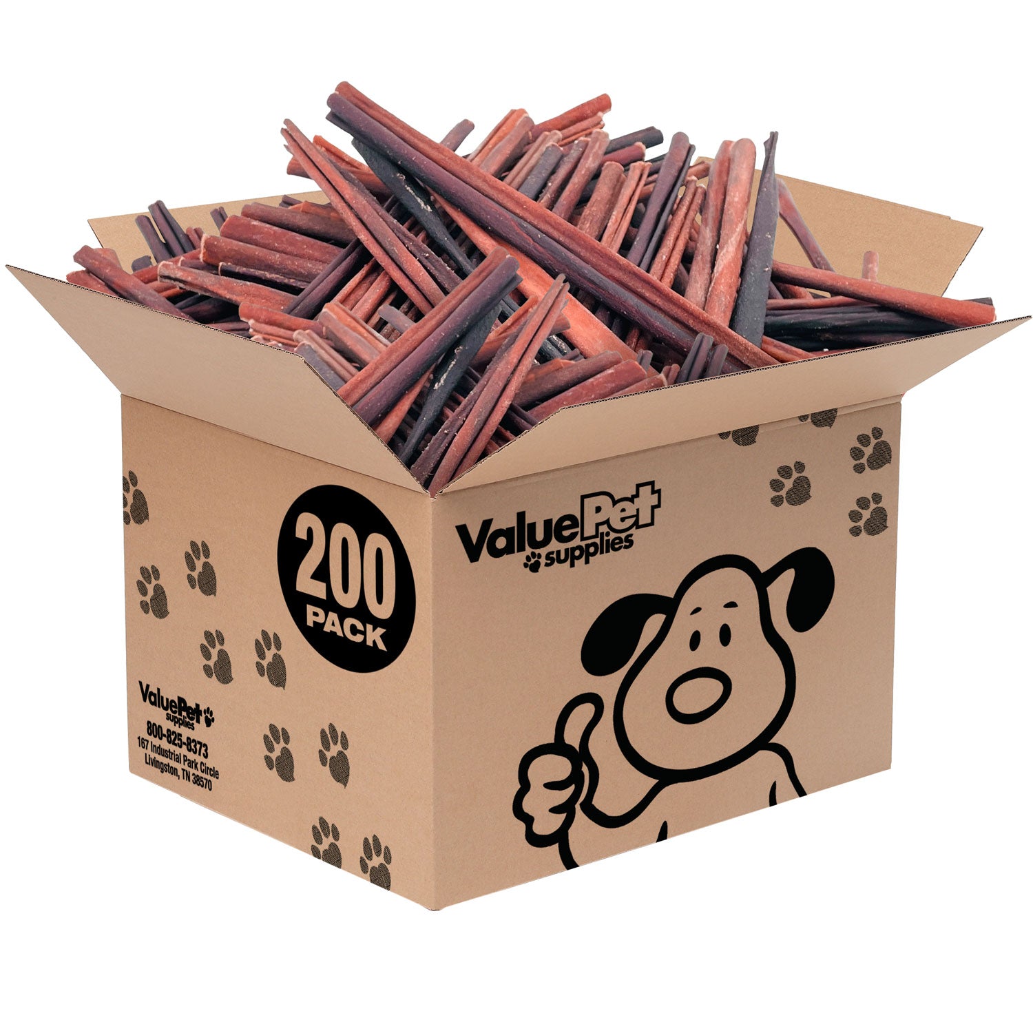 ValueBull Collagen Sticks, Beef Small Dog Chews, Extra Thin 12 Inch, 200 Count BULK PACK