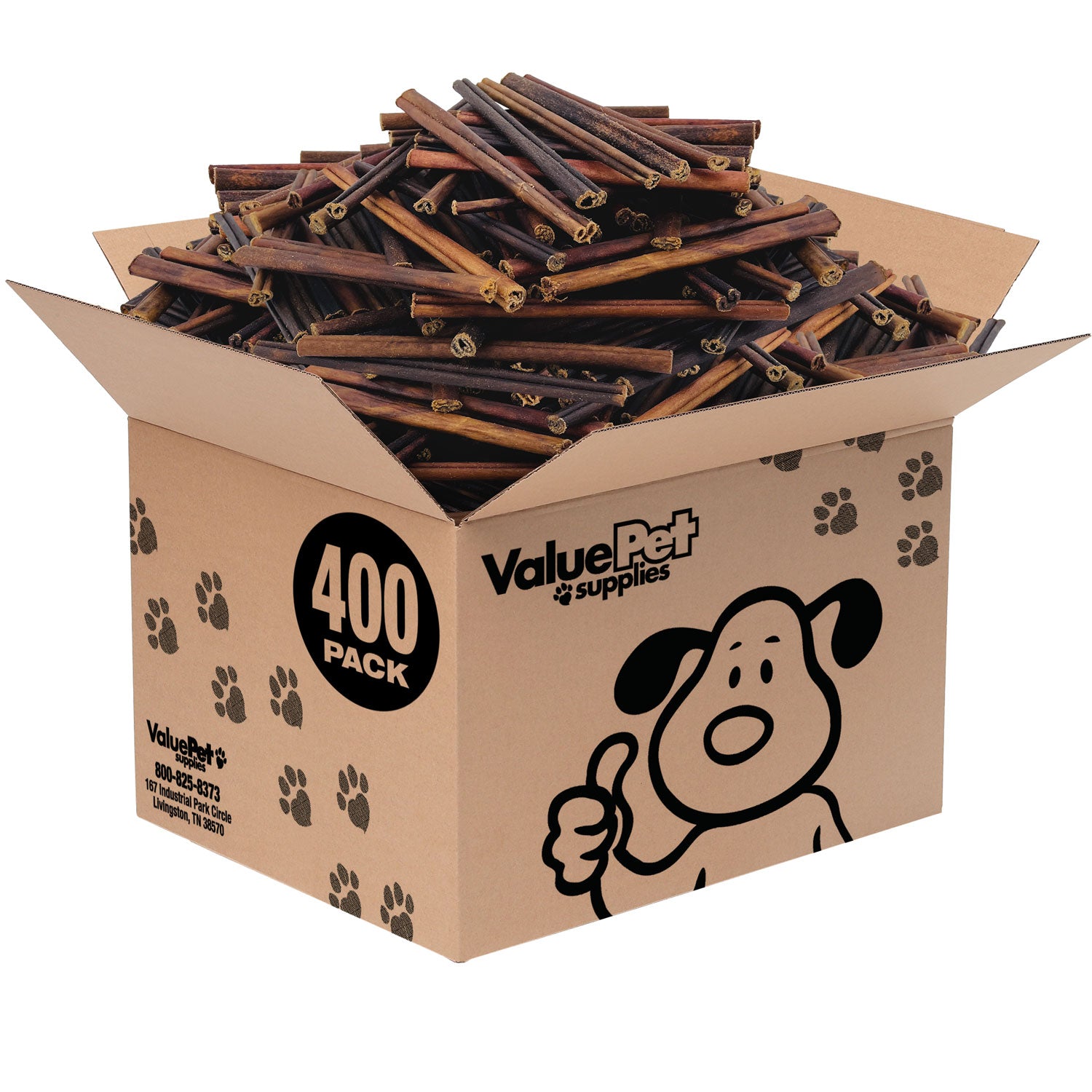 ValueBull Collagen Sticks, Long Lasting Beef Small Dog Chews , Healthy & Safe, Extra Thin 6 Inch, 400 Count WHOLESALE PACK