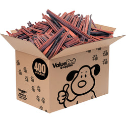 ValueBull Collagen Sticks, Beef Small Dog Chews, Extra Thin 12 Inch, 400 Count WHOLESALE PACK