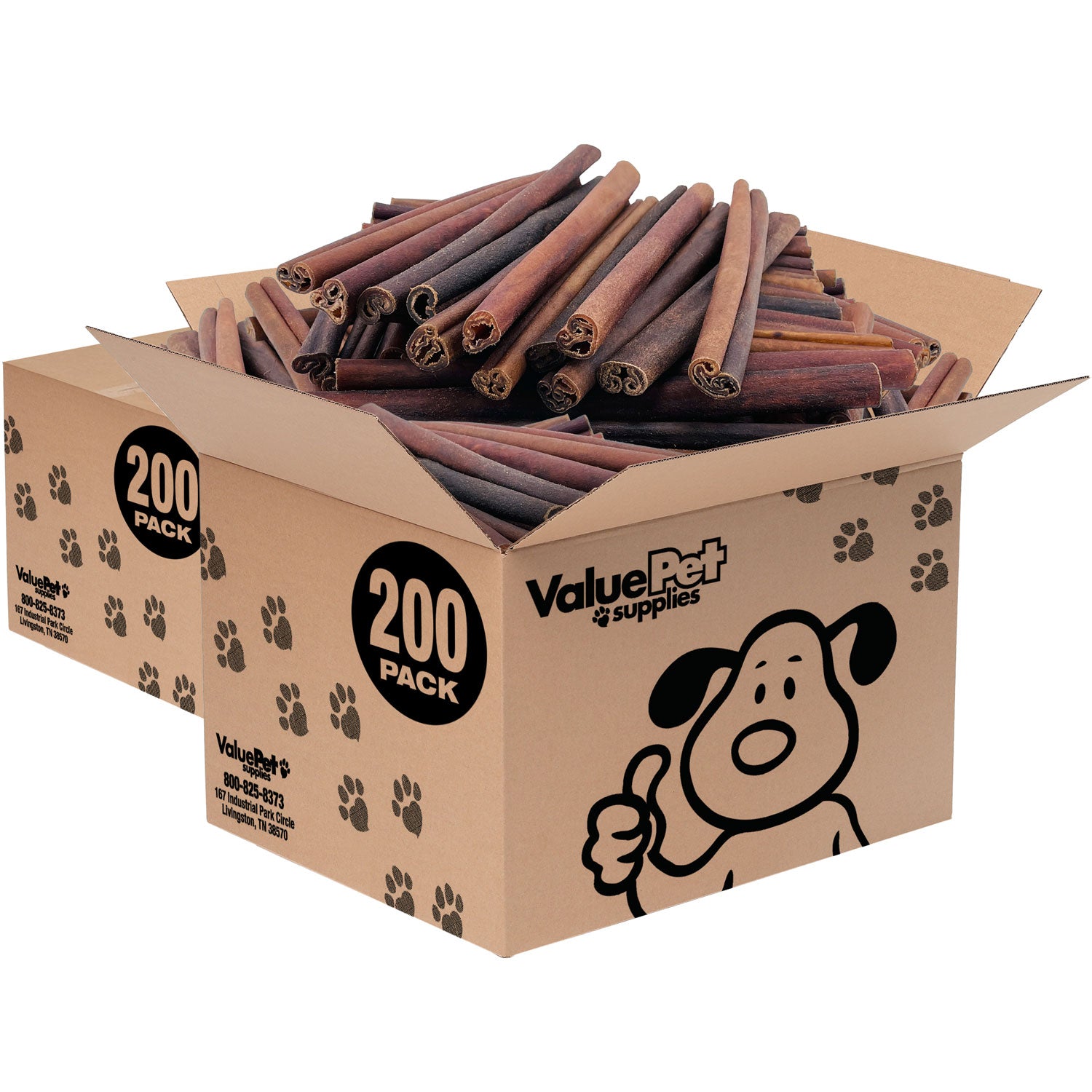 ValueBull Collagen Sticks For Dogs, Bully Sticks & Rawhide Alternative, Jumbo 12 Inch, 400 Count WHOLESALE PACK