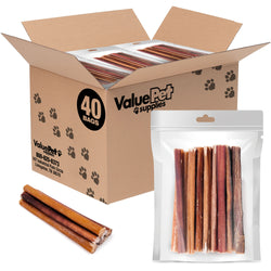 ValueBull Bully Sticks for Small Dogs, Thin 6 Inch, 400 Count RESALE PACKS (40 x 10 Count)