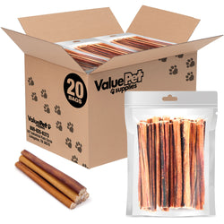 ValueBull Bully Sticks for Dogs, Medium 6 Inch, 400 Count RESALE PACKS (20 x 20 Count)