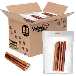 ValueBull Bully Sticks for Small Dogs, Thin 6 Inch, 400 Count RESALE PACKS (80 x 5 Count)