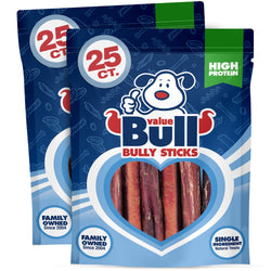 ValueBull Bully Sticks, Low Odor Premium Dog Chews, Jumbo 6", 50 ct