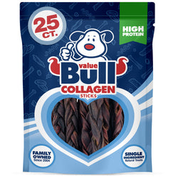 ValueBull USA Collagen Braids, Thin 5-6 Inch, 25 Count