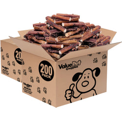 ValueBull Bully Sticks, Low Odor Premium Dog Chews, Super Jumbo 6", 400 ct WHOLESALE PACK