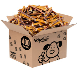 ValueBull Bully Sticks for Small Dogs, Extra Thin 6 Inch, 400 Count WHOLESALE PACK