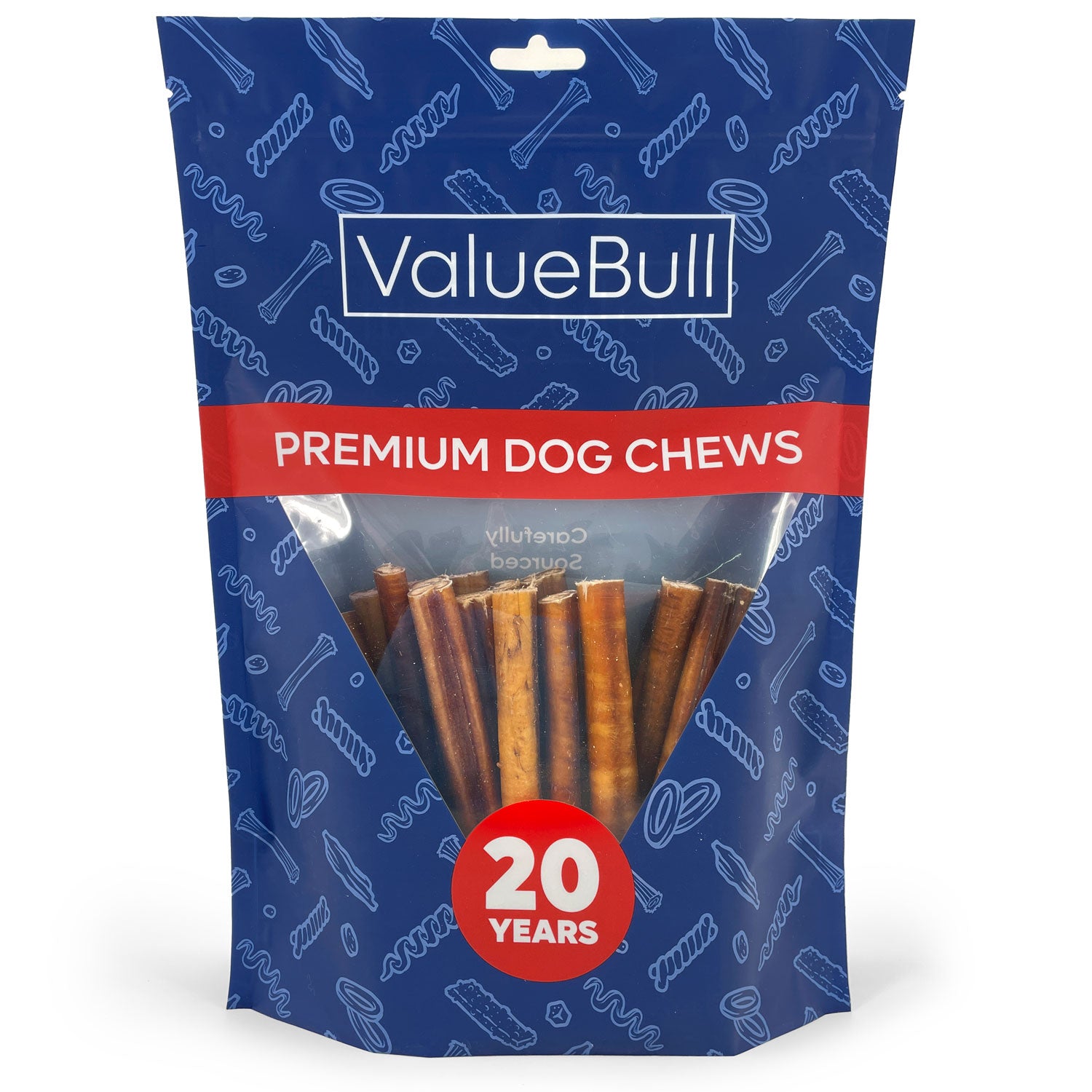 ValueBull Bully Sticks for Dogs, Medium 6 Inch, 25 Count