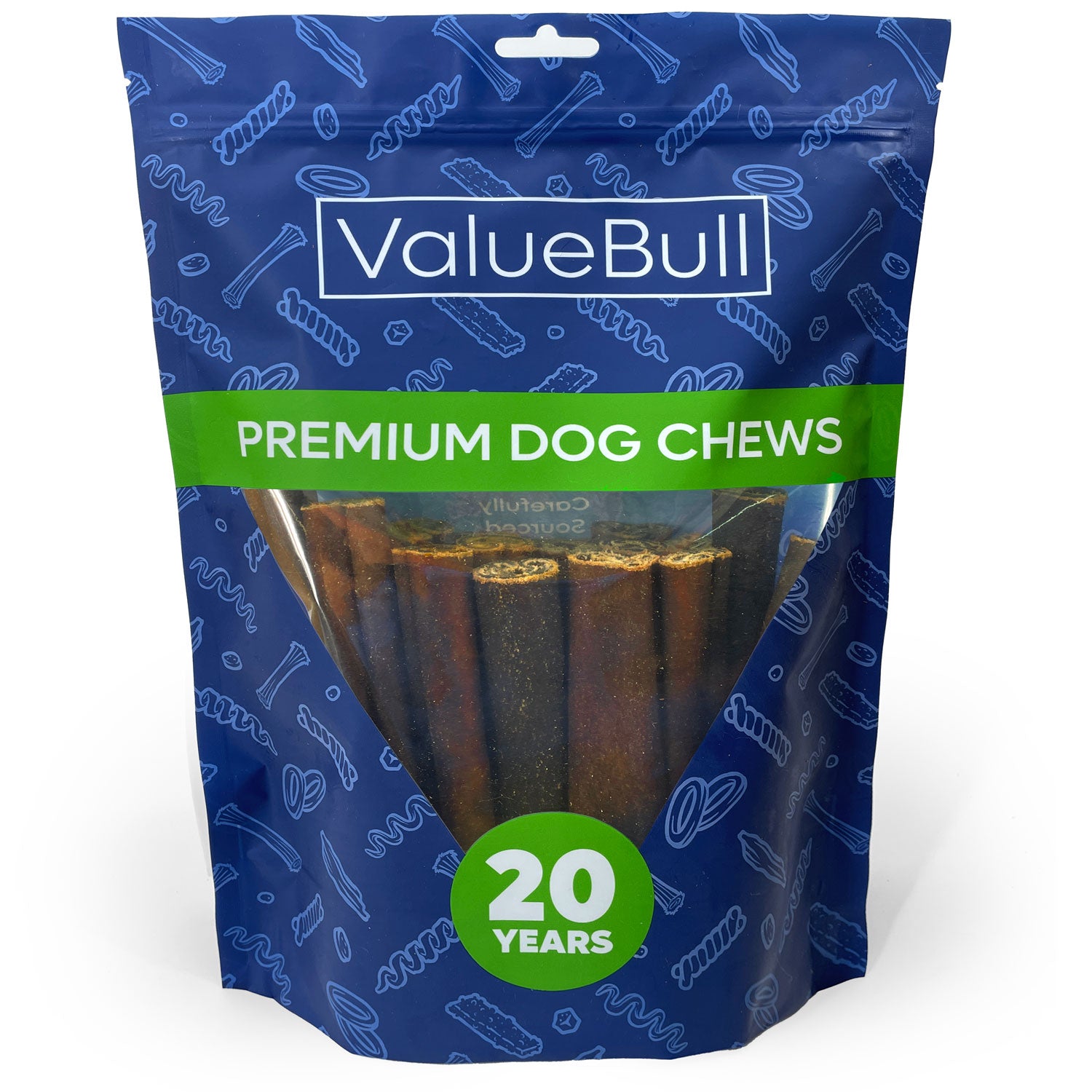 ValueBull USA Collagen Sticks, Premium Beef Dog Chews, Jumbo 6 Inch, 25 Count