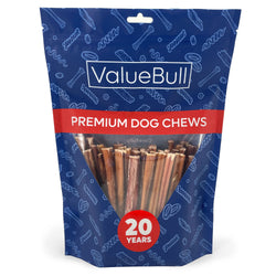 ValueBull Bully Sticks for Small Dogs, Extra Thin 6 Inch, 50 Count