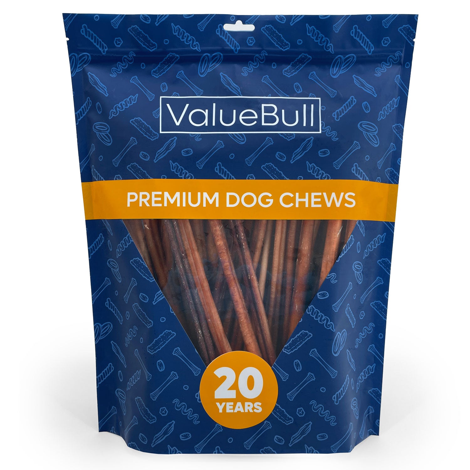 ValueBull Bully Sticks for Small Dogs, Thin 12 Inch, 50 Count