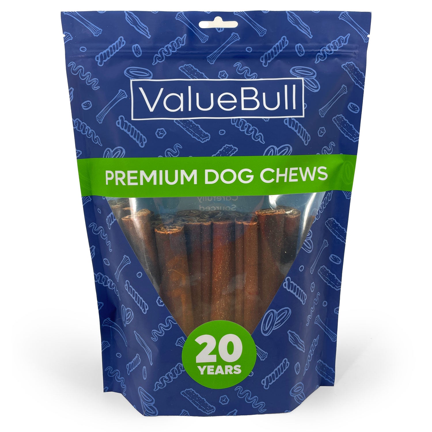 ValueBull USA Collagen Sticks, Premium Beef Dog Chews, Thick 6 Inch, 25 Count