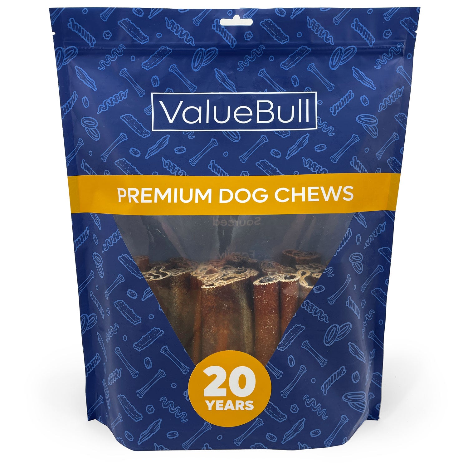 ValueBull Collagen Sticks, Beef Dog Chews, Super Jumbo 6 Inch, 25 Count