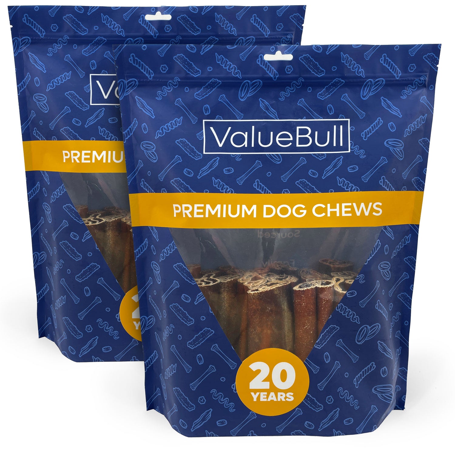 ValueBull Collagen Sticks, Beef Dog Chews, Super Jumbo 6 Inch, 50 Count