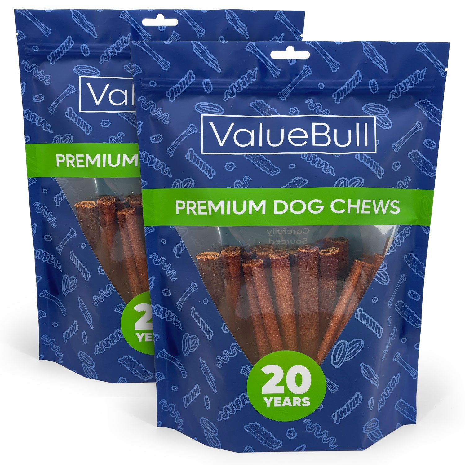 ValueBull USA Collagen Sticks, Premium Beef Dog Chews, Medium 6 Inch, 50 Count