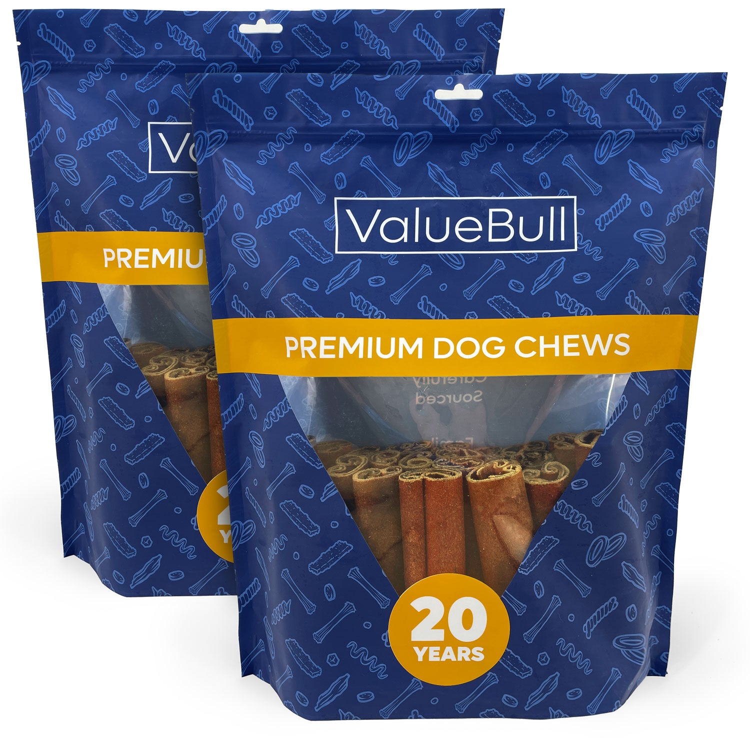 ValueBull USA Collagen Sticks For Dogs, Bully Sticks & Rawhide Alternative, Super Jumbo 6 Inch, 50 Count