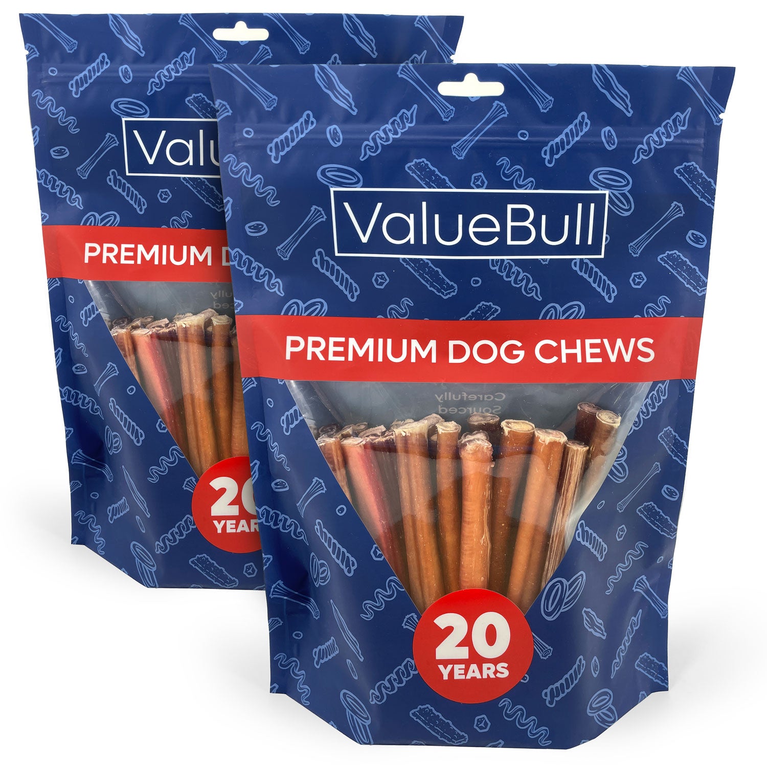 ValueBull Bully Sticks for Dogs, Thick 6 Inch, 50 Count