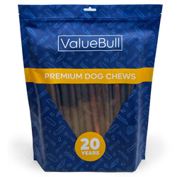 ValueBull USA Collagen Sticks, Premium Beef Dog Chews, Thick 12 Inch, 25 Count