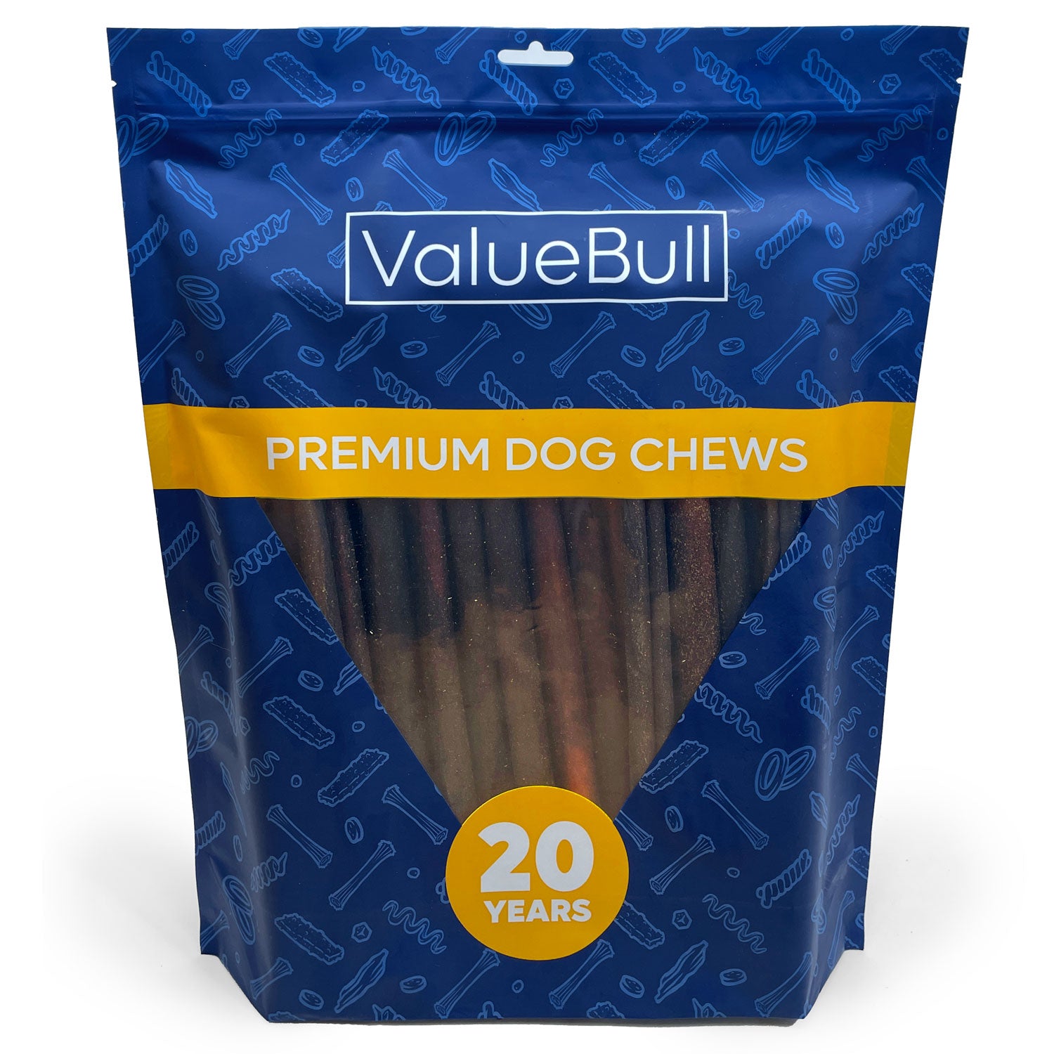 ValueBull USA Collagen Sticks, Premium Beef Dog Chews, Thick 12 Inch, 25 Count