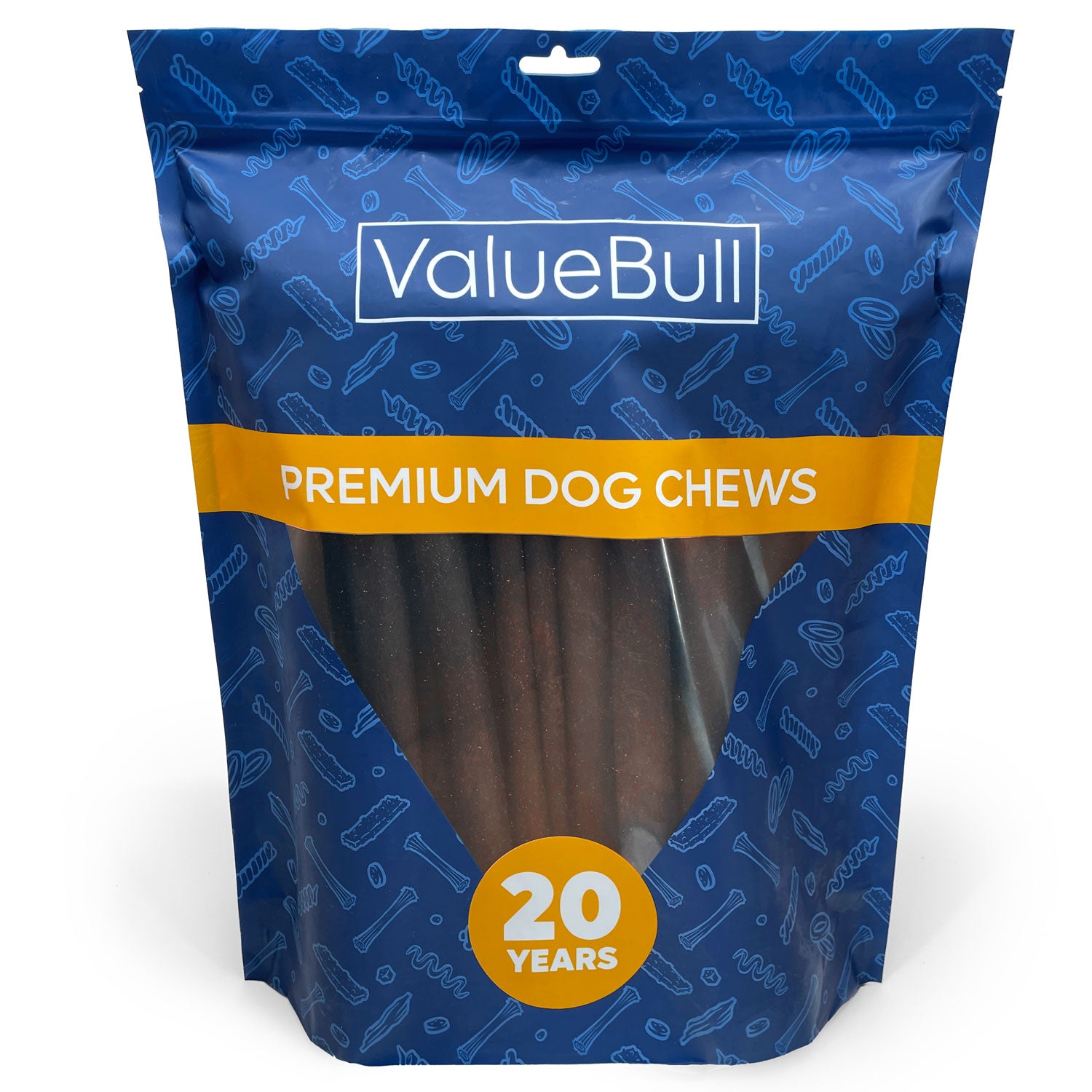 ValueBull USA Collagen Sticks, Premium Beef Dog Chews, Super Jumbo 12 Inch, 25 Count